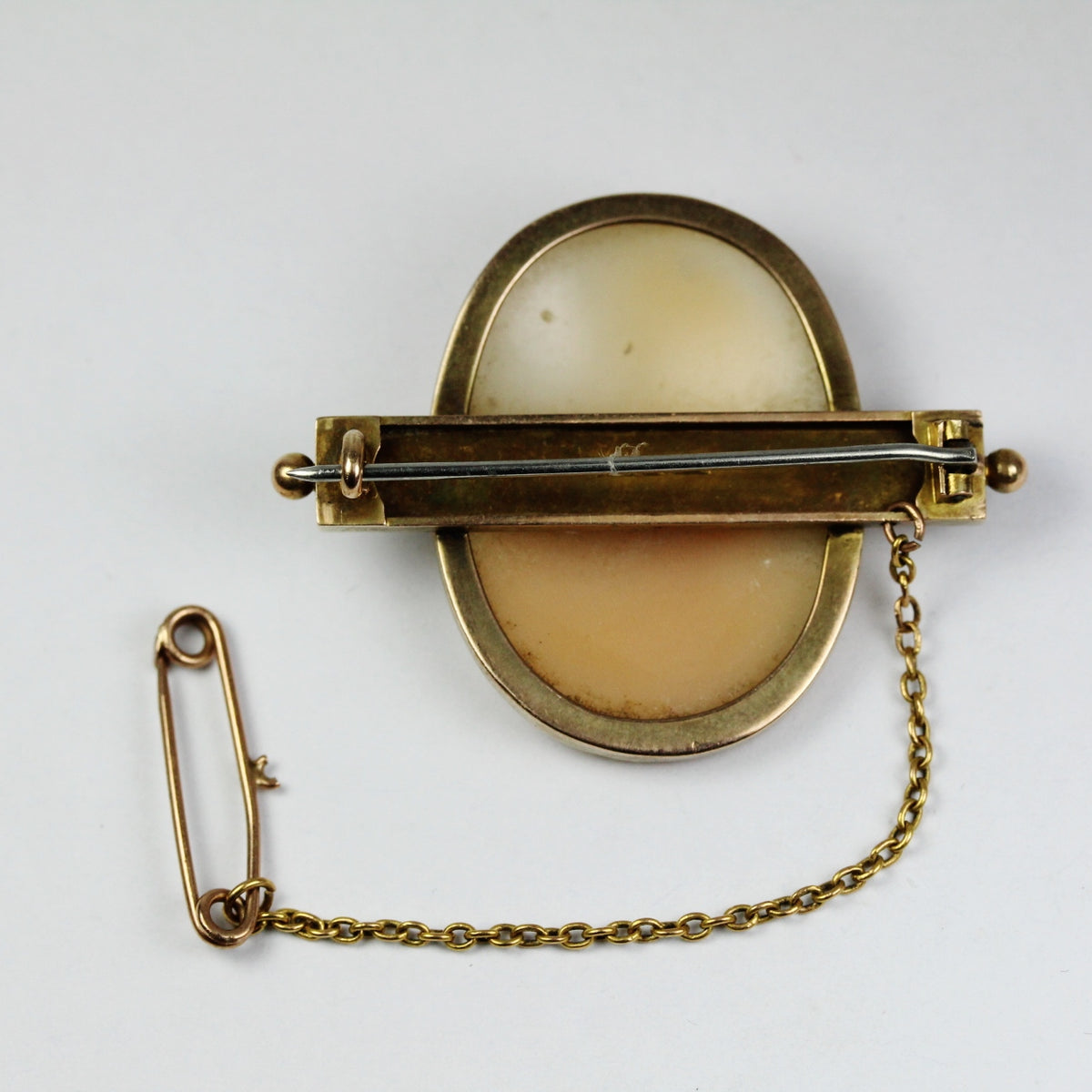 Conch Shell Bezel Set Cameo Brooch
