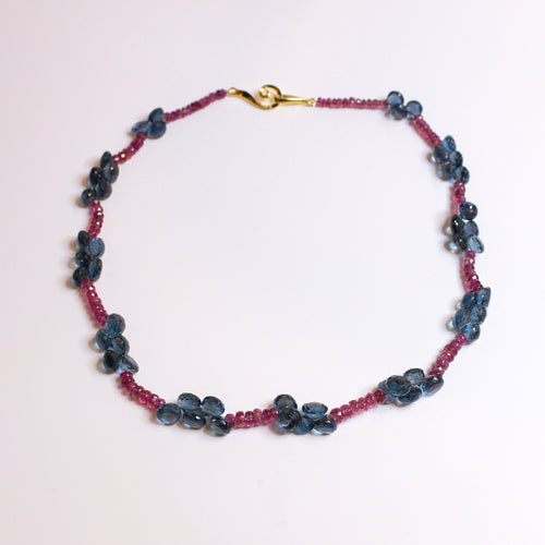 London Blue Topaz and Pink Tourmaline Necklace