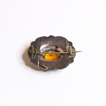 Antique Scottish Sterling Silver Citrine and Agate Brooch