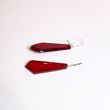 Sterling Silver Red Amber Hook Drop Earrings