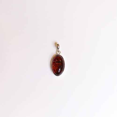 Sterling Silver Amber Pendant