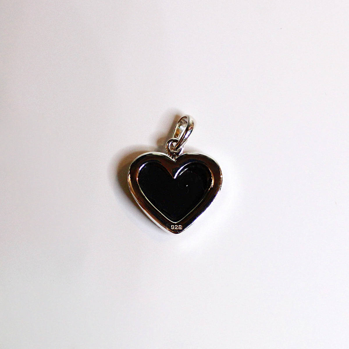 Sterling Silver Black Onyx Heart Pendant