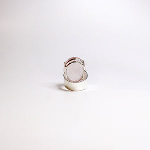 Sterling Silver Oval Cut Rose Quartz Ring