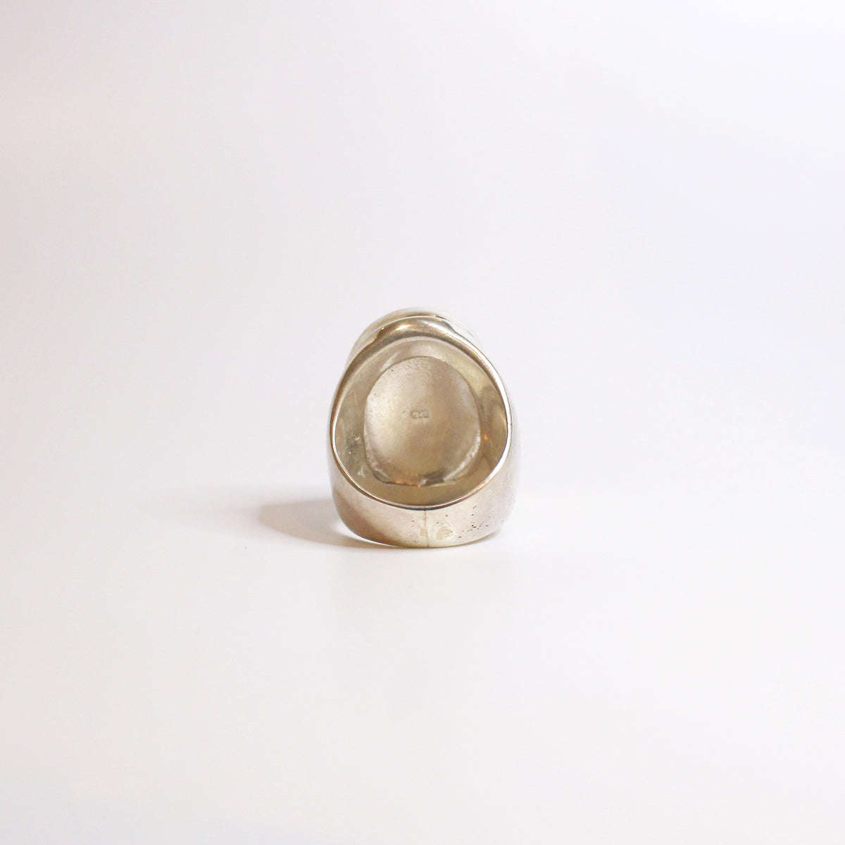 Sterling Silver Oval Cut Green Onyx Ring