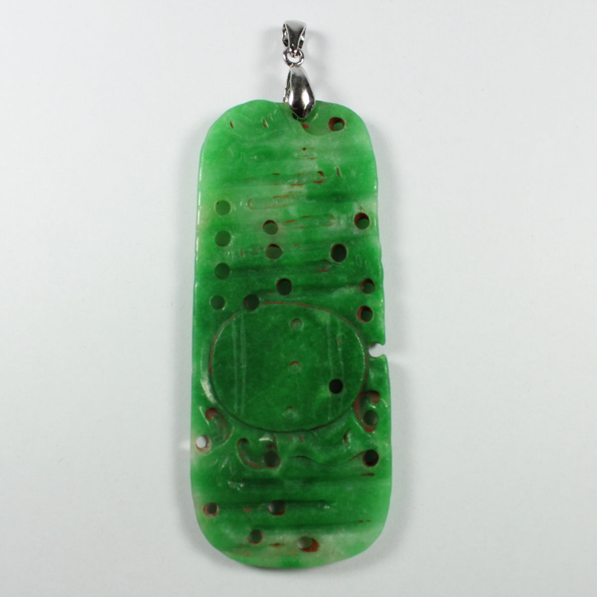 Antique Grade B Carved Chinese Underground Jade Pig Pendant