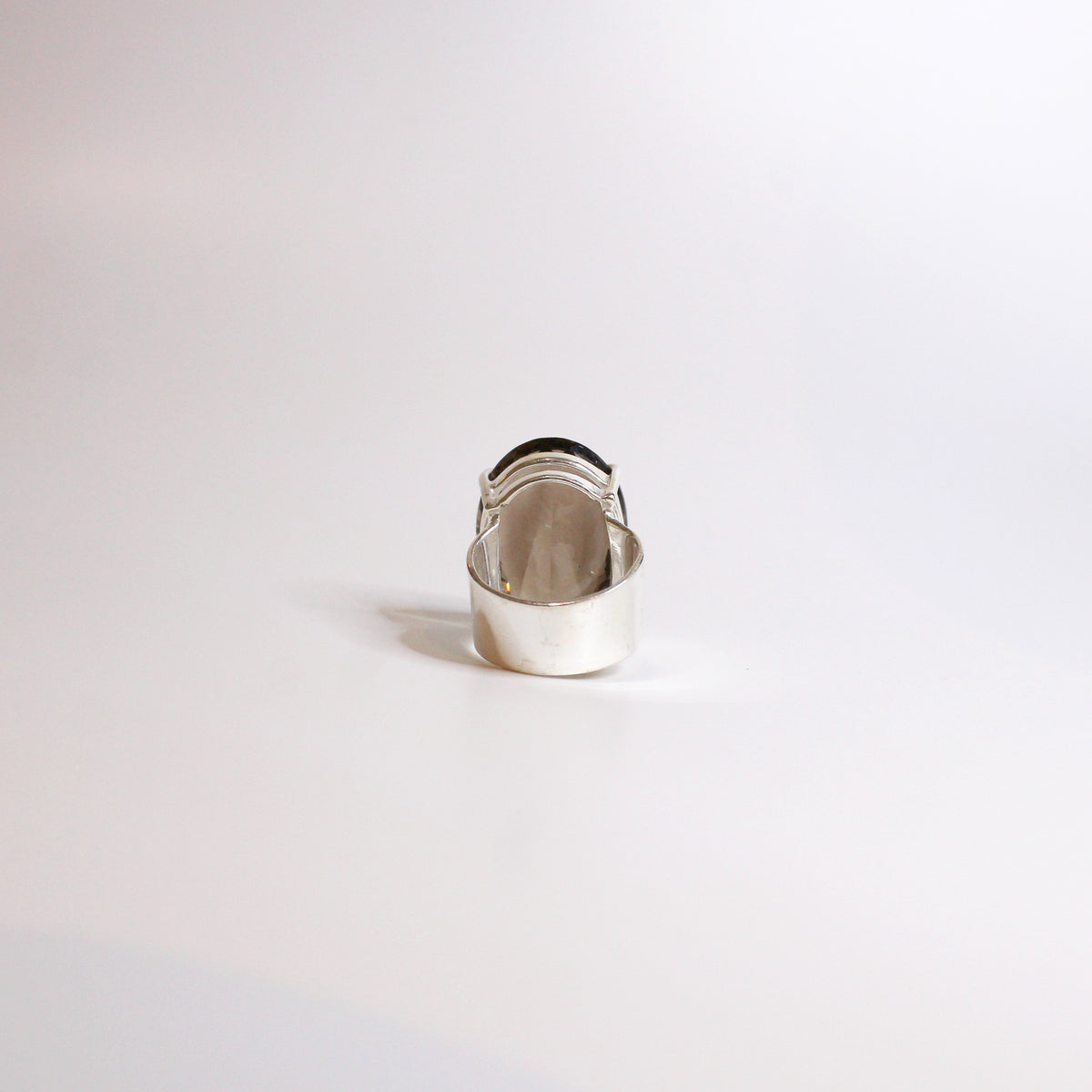 Sterling Silver Oval Cut Smokey Quartz Ring