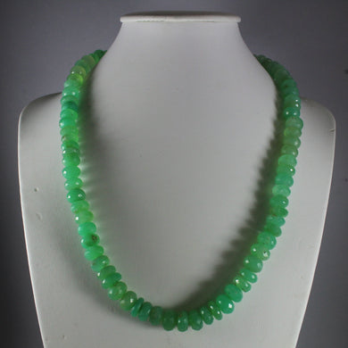 Faceted 10mm Beaded Chrysoprase Necklace