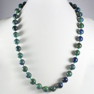 Blue Green Chryscolla Beaded Necklace