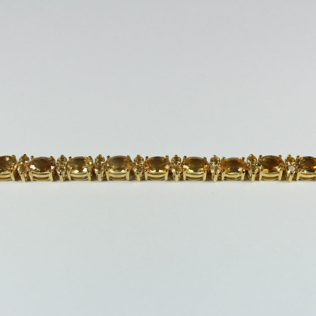 Sterling Silver Gold Plate Citrine Bracelet