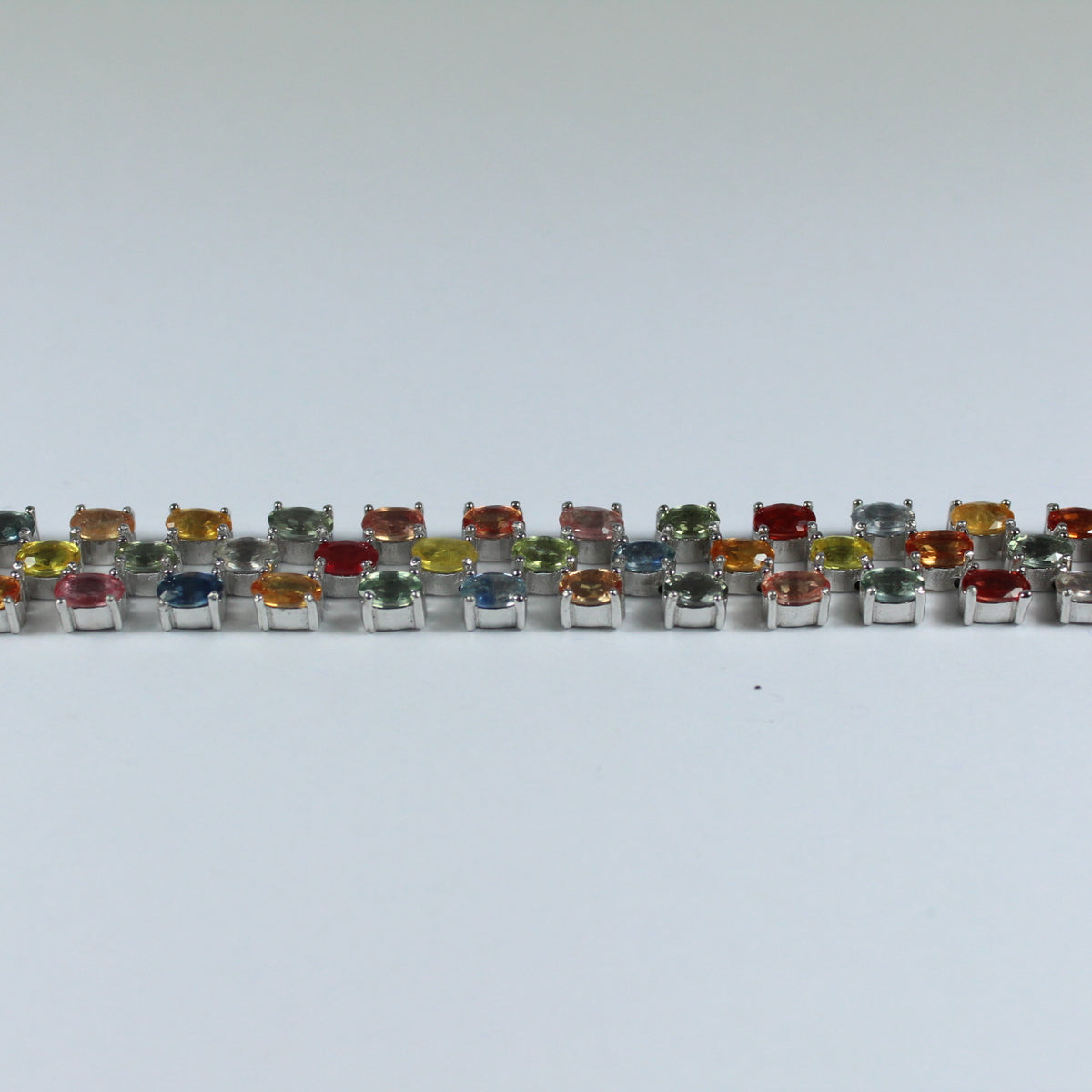 Sterling Silver Assorted Sapphire Bracelet