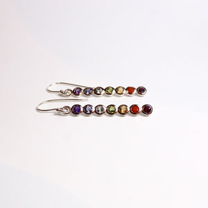 Sterling Silver Assorted Gemstone Hook Drop Earrings