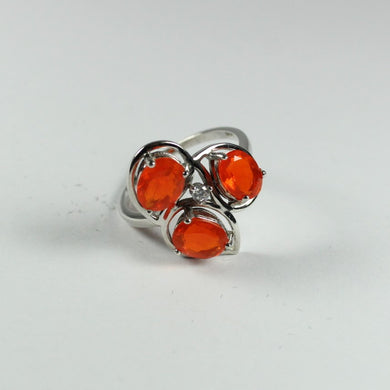 Sterling Silver Mexican Fire Opal Dress Ring