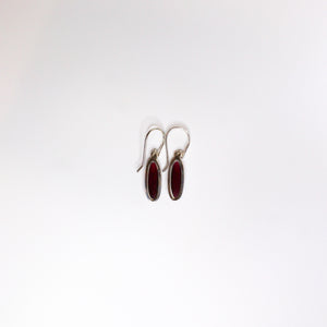 Cabochon Oval Garnet Drop Earrings
