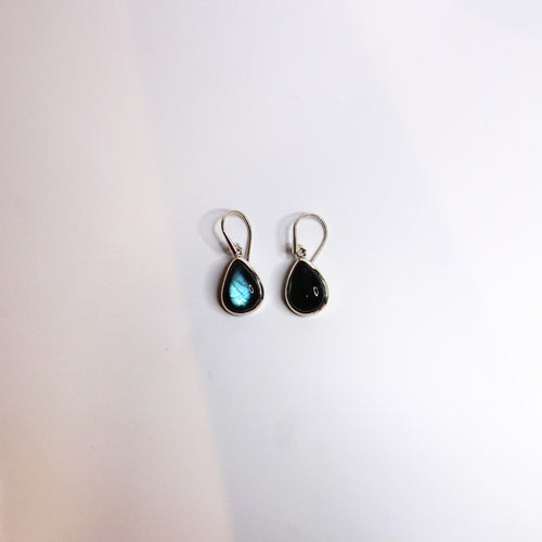 Sterling Silver Labradorite Hook Tear Drop Earrings