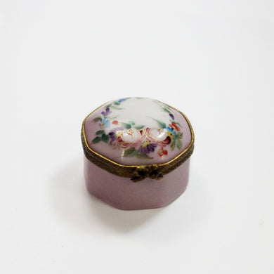 Limoges Porcelain Circle Shaped Trinket Box