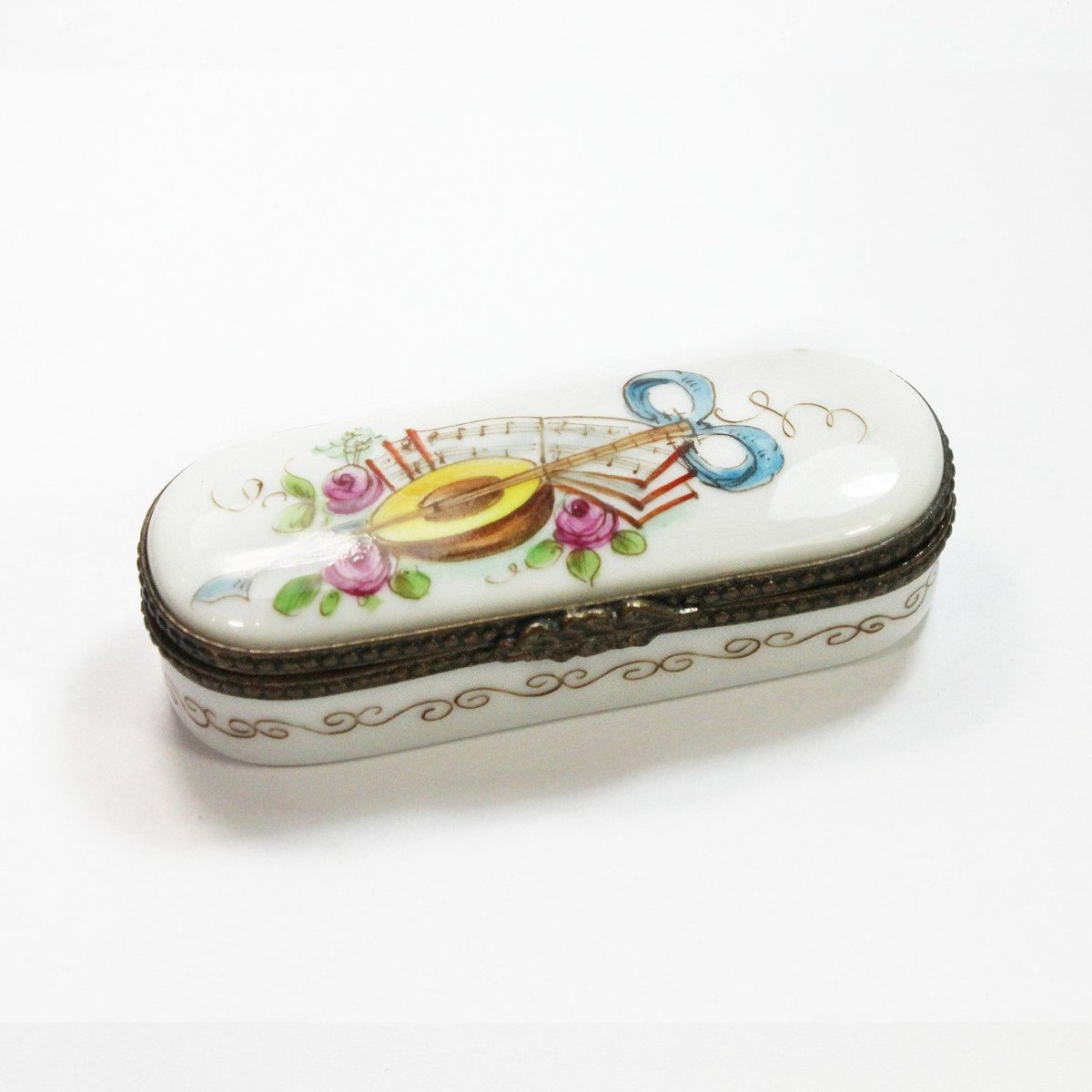 Limoges Porcelain Oval Shaped Trinket Box