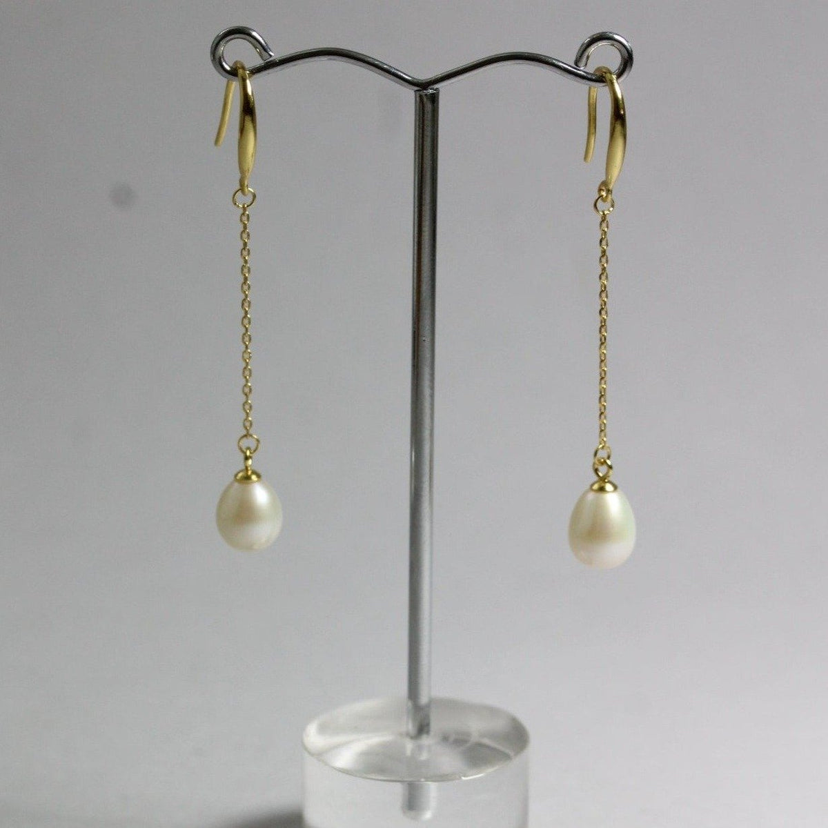 Freshwater Pearl Chain Drop Earrings