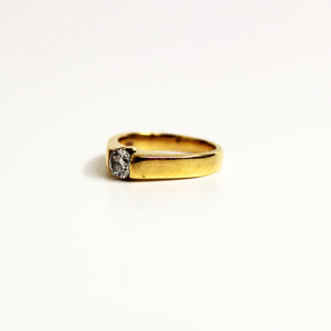 18ct Yellow Gold Solitaire 0.39ctw Diamond Ring