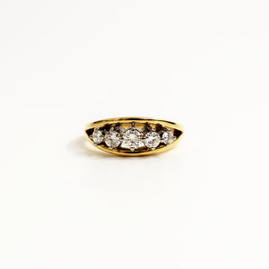 Vintage 18ct Yellow Gold 0.66ctw Diamond Bridge Ring