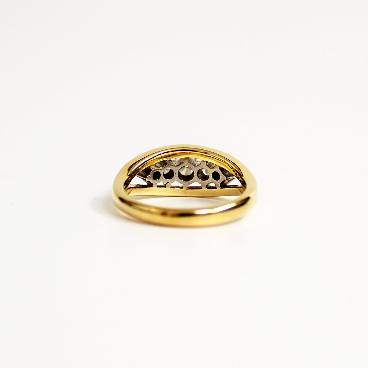 Vintage 18ct Yellow Gold 0.66ctw Diamond Bridge Ring