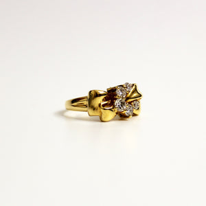 18ct Yellow Gold Diamond Bow Ring