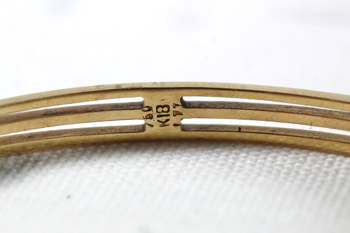 Georgian Two Tone Gold Old Cut Diamond Bangle