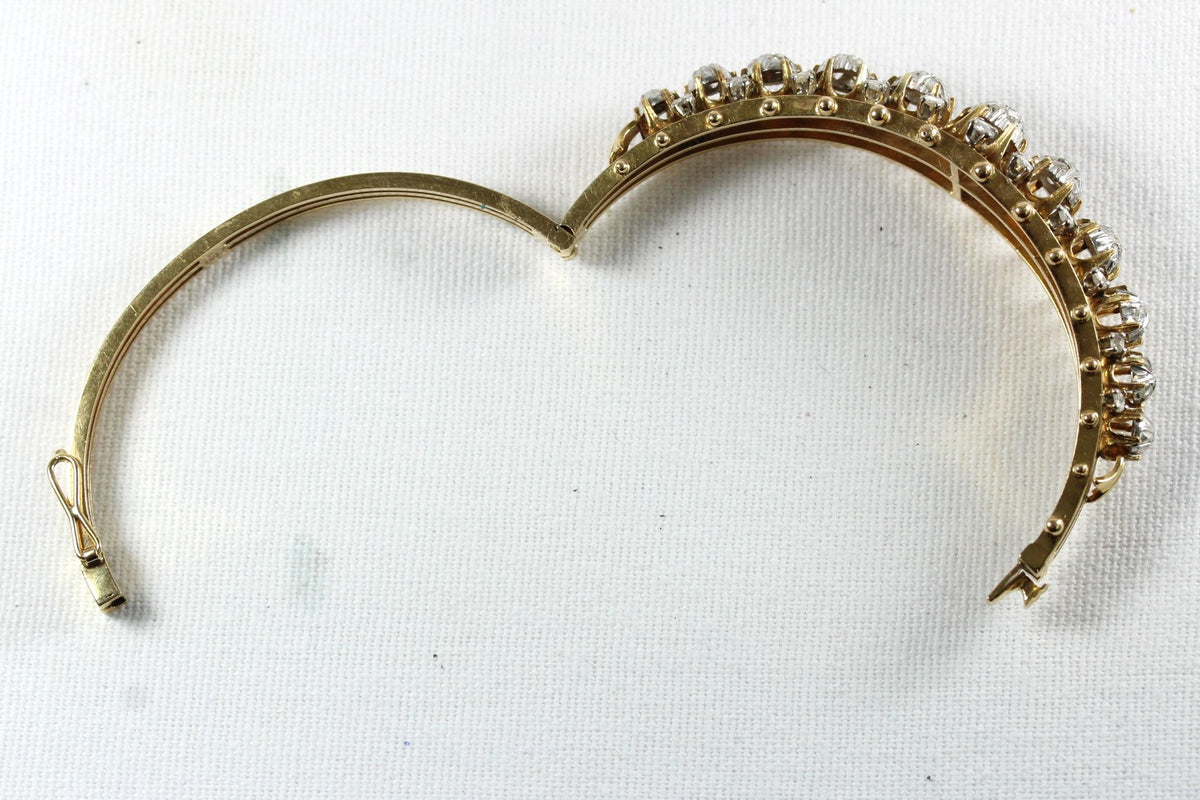 Georgian Two Tone Gold Old Cut Diamond Bangle