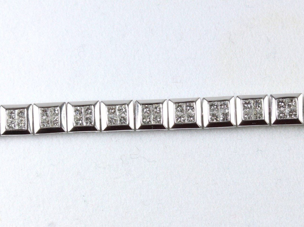 14ct White Gold 5.6ct Diamond Tennis Bracelet