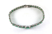 White Gold Colombian Emerald and Diamond Bracelet