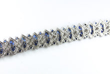 14ct White Gold Sapphire and Diamond Geometric Bracelet