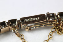Vintage 15ct Two Tone Gold Old Cut Diamond Tennis Bracelet