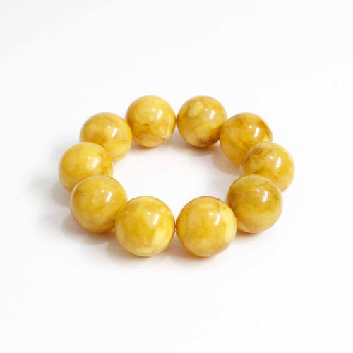 Butterscotch Amber Round Beaded Bracelet