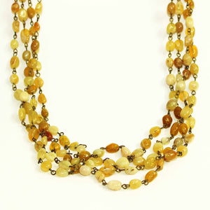 Wired Yellow Ethiopian Opal Multi Strand Necklace
