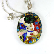 Handmade Double Sided Enamel Picasso/Klimt Pendant