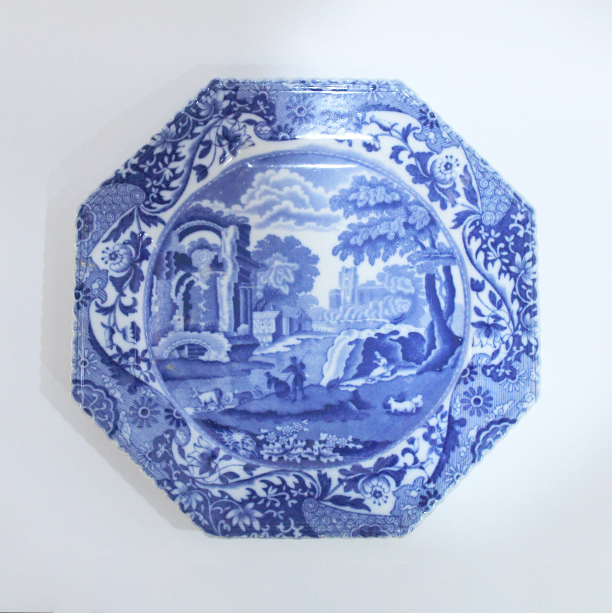 Antique Copeland Spode Italian Blue and White Plate