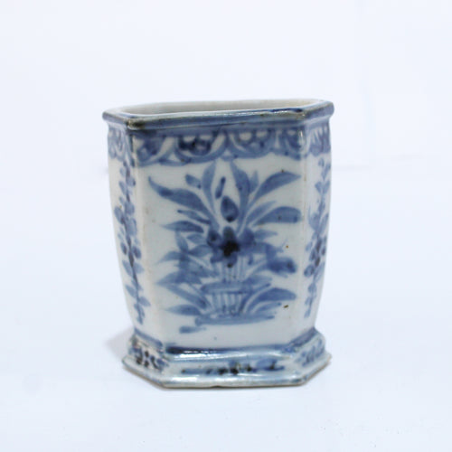 Antique Ming Dynasty Blue and White Chinese Ink Pot