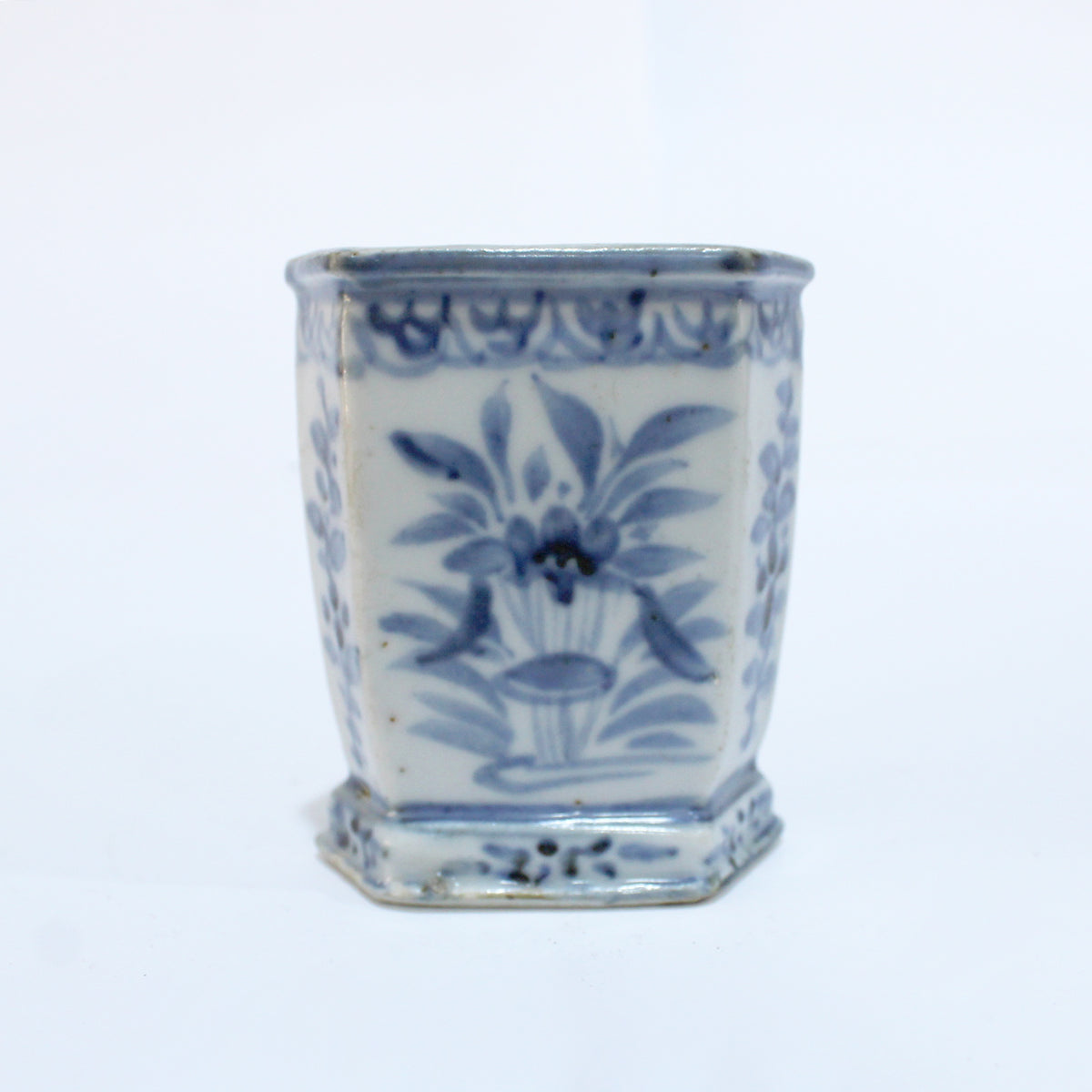 Antique Ming Dynasty Blue and White Chinese Ink Pot