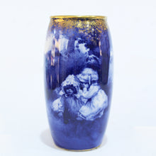 Antique Royal Doulton Blue, White and Gold Porcelain Vase