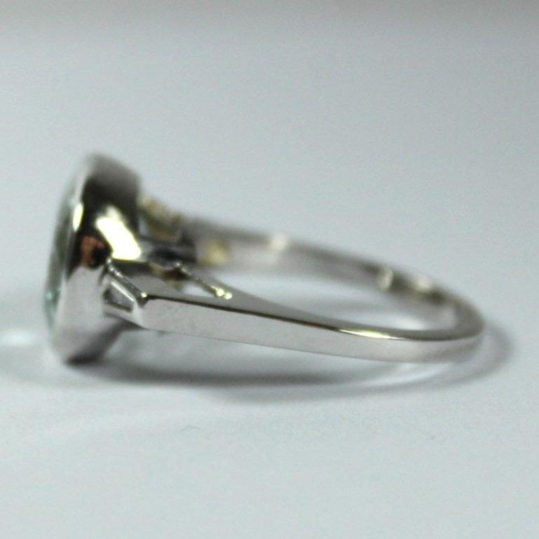 9ct White Gold Aquamarine and Diamond Ring