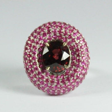 Red Zircon and Pink Sapphire Dress Ring