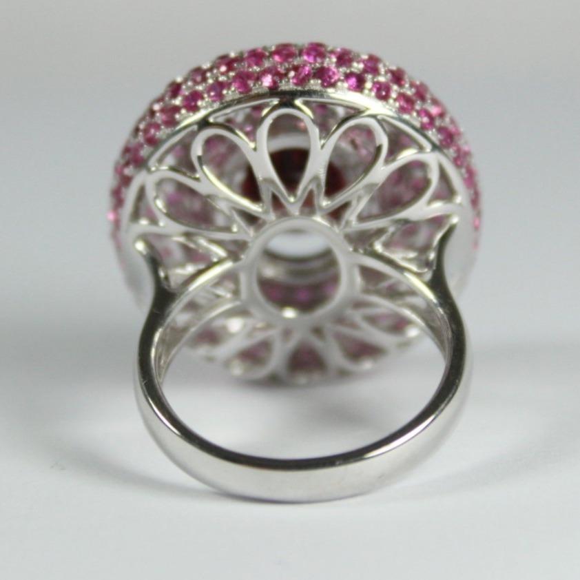 Red Zircon and Pink Sapphire Dress Ring