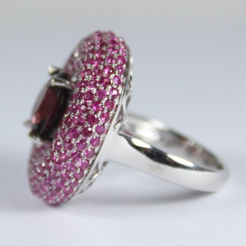 Red Zircon and Pink Sapphire Dress Ring