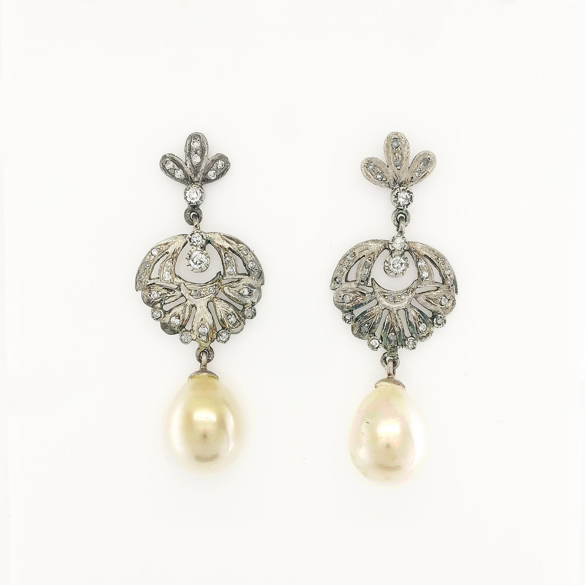 Antique Diamond and Pearl Earrings