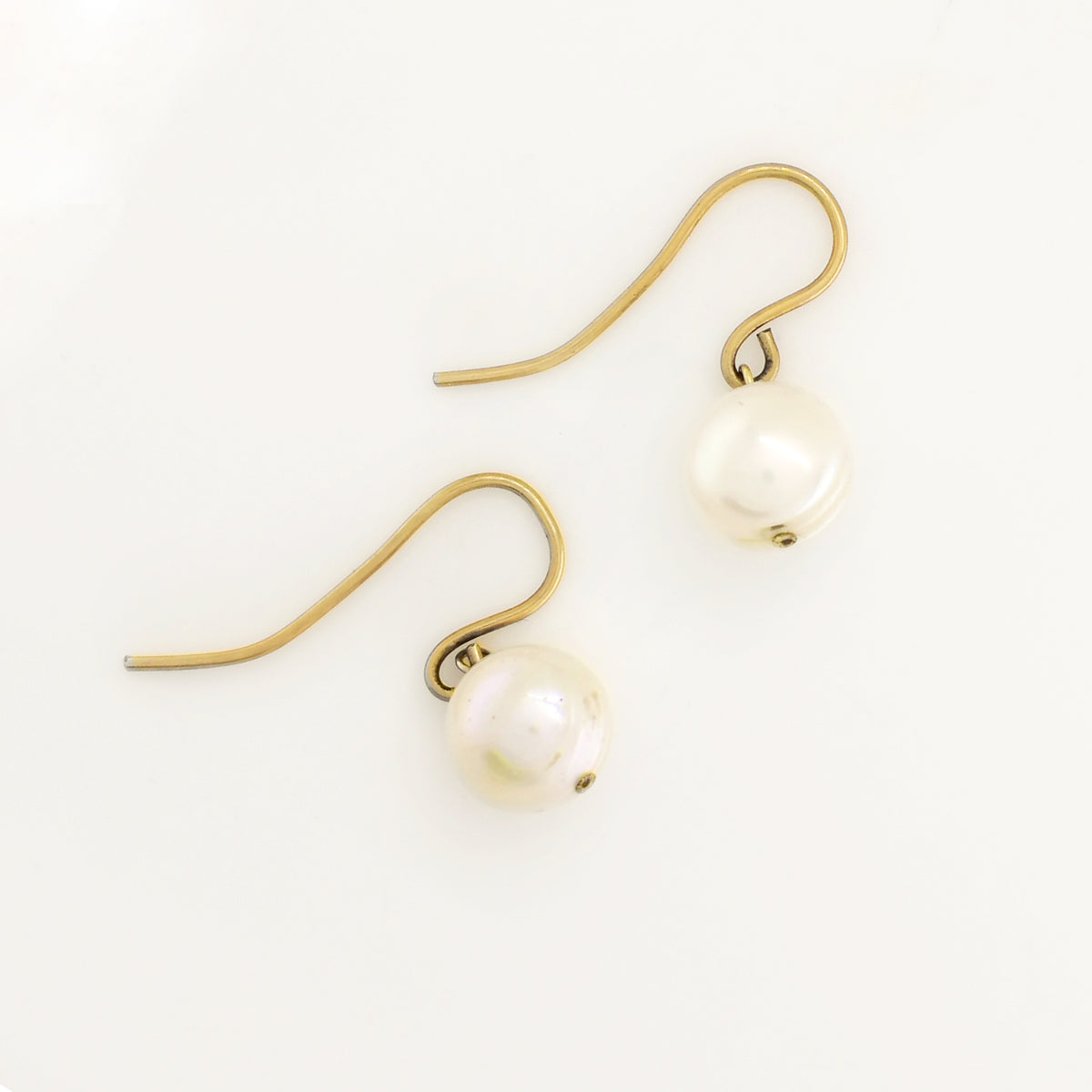 9ct Yellow Gold Freshwater Pearl Drop Earrings