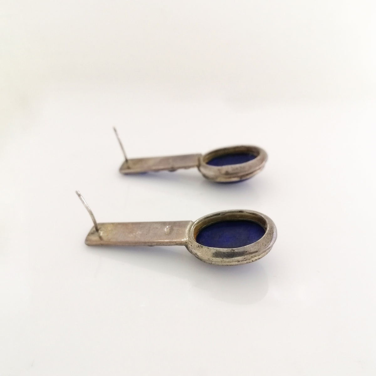 Lapis Lazuli and Solid Black Opal Earrings
