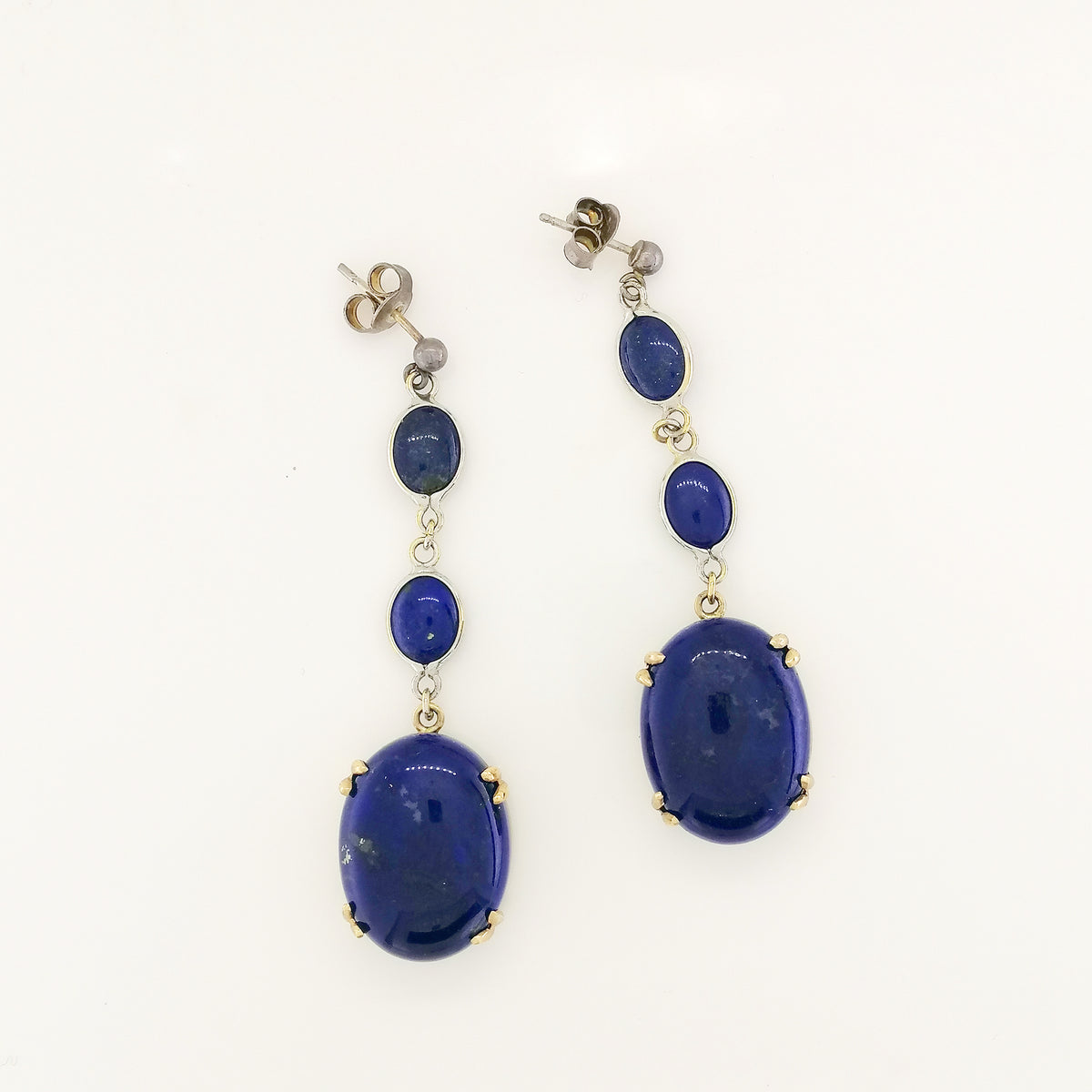 Lapis Lazuli Stud Drop Earrings