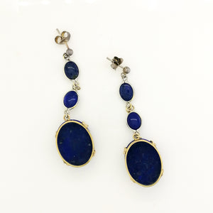 Lapis Lazuli Stud Drop Earrings