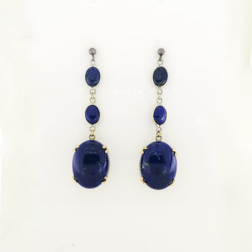 Lapis Lazuli Stud Drop Earrings