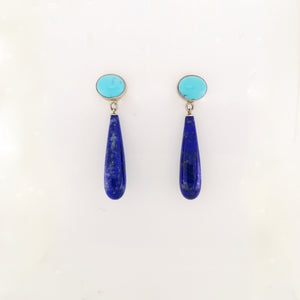 Turquoise and Lapis Lazuli Earrings