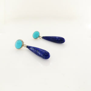 Turquoise and Lapis Lazuli Earrings